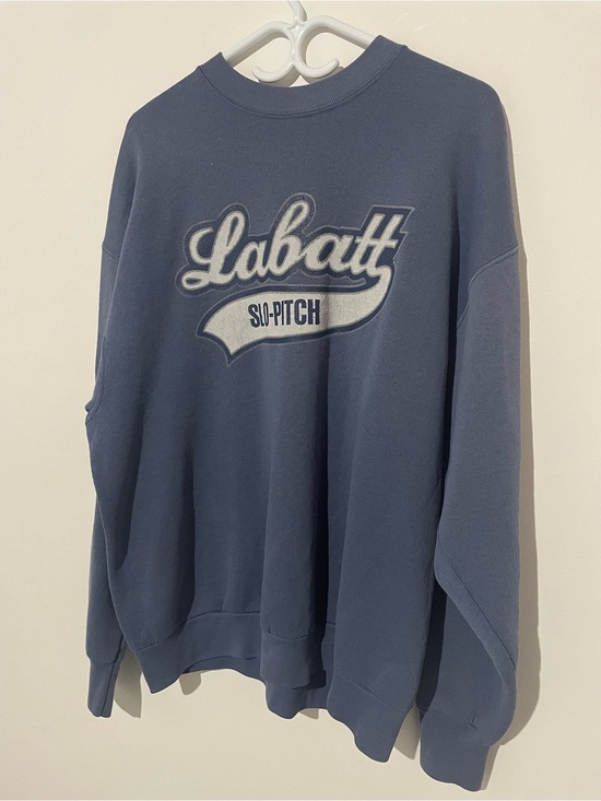 Fruit of the Loom Sweaters - Blue Vintage Graphic Crewneck Sweater for Women
